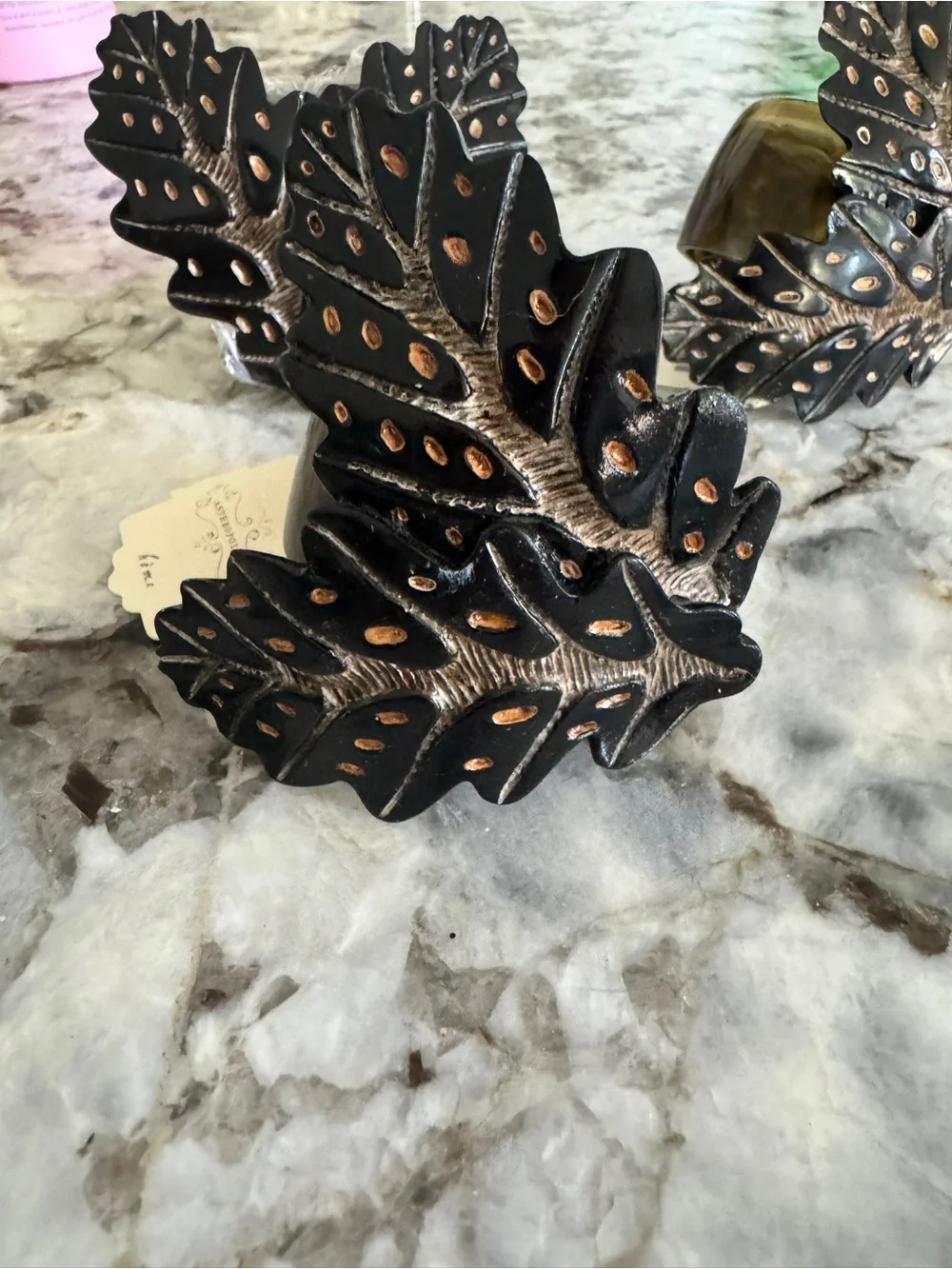 NEW Anthropologie Napkin Rings, Leaf Motif 🍁, Set of 3
